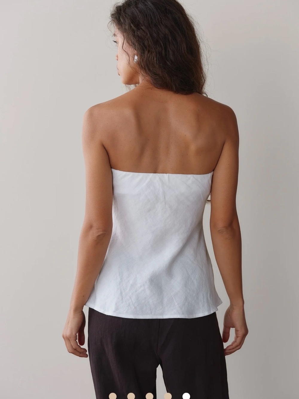 Donni white linen tube top - Picture 4 of 8